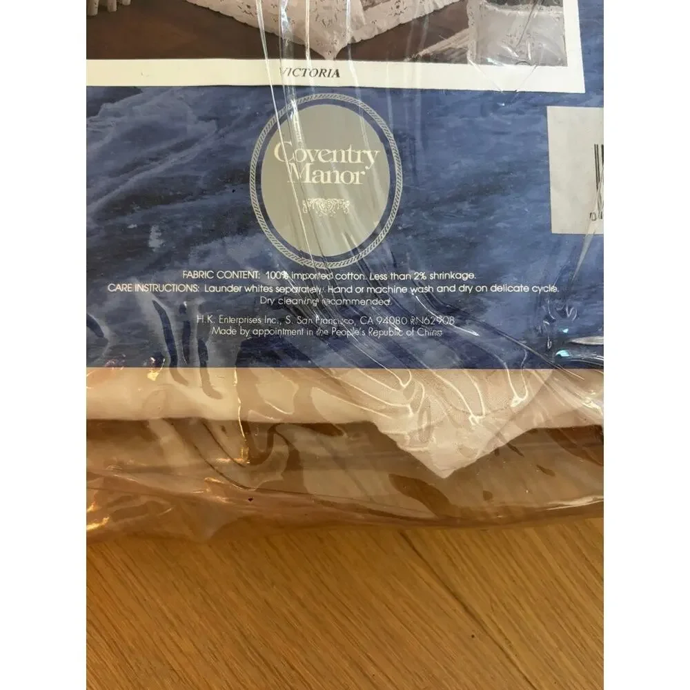 Coventry Manor Victoria King Duvet Set White 100% Cotton NEW Sealed 4 Pc